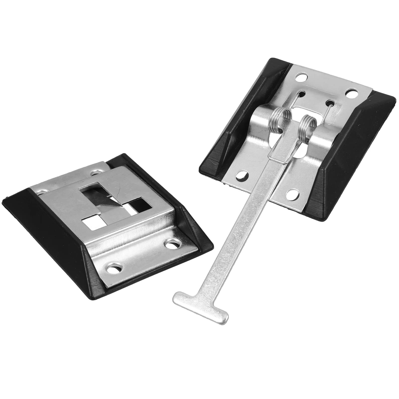 Gancio antivento 13x65x1 cm Chiusura per porta in acciaio al carbonio resistente Chiusura per furgone per camper stile T Parti per rimorchio sicure e saldamente Rivestimento in metallo di zinco