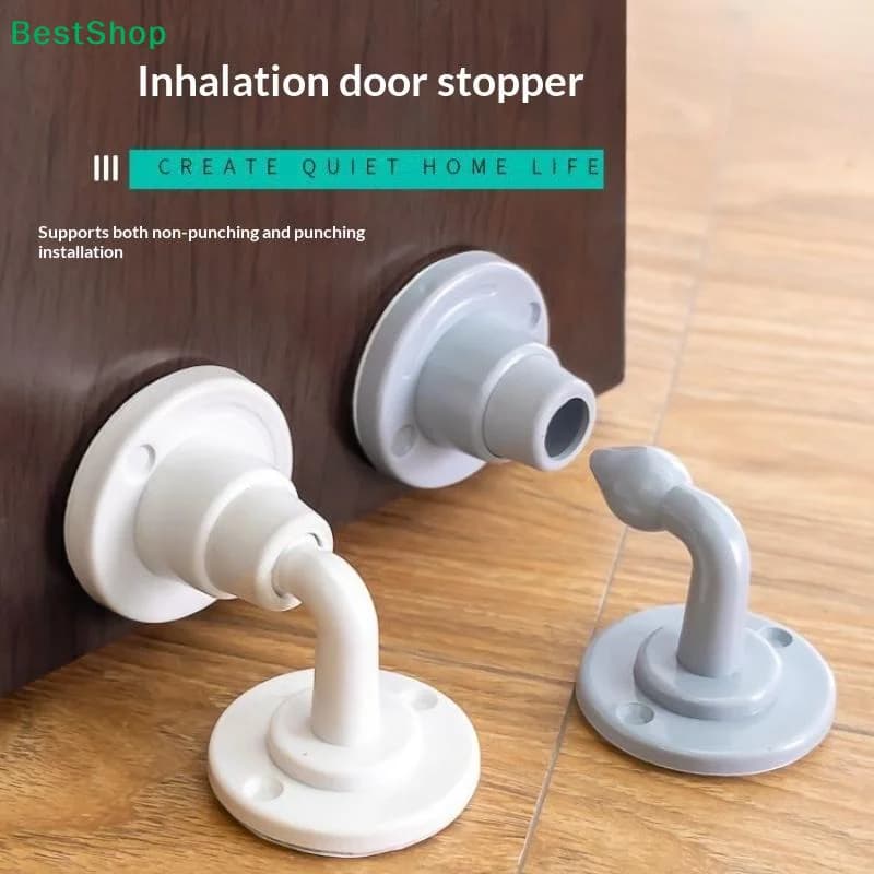 ✍ Fermaporta Silenzioso in Silicone, Supporto per Porta Senza Foratura e Installabile con Trapano per Protezione Domestica Anti-Collisione