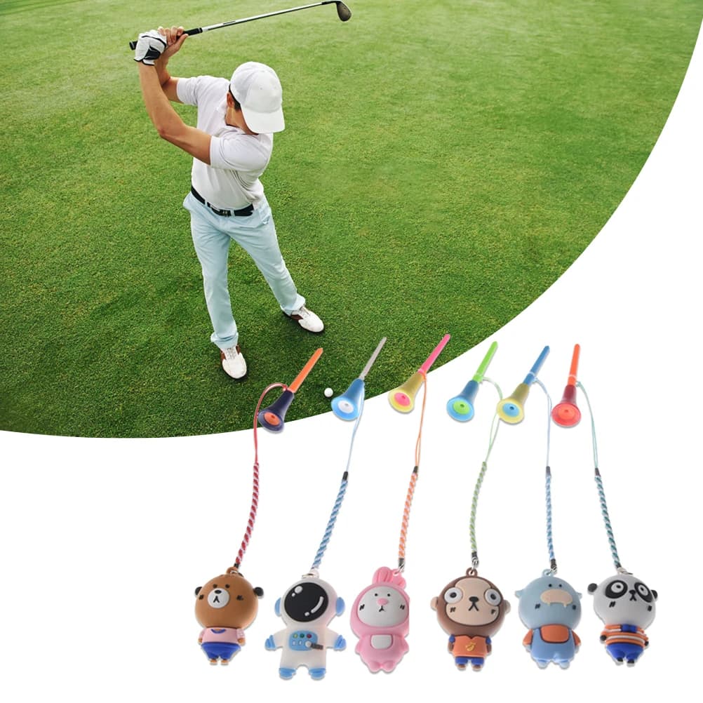 6 pezzi di magliette in gomma da Golf con corda fatta a mano prevengono la perdita di diversi modelli di cartoni animati supporto per palline da Golf e corda intrecciata regalo di Golf