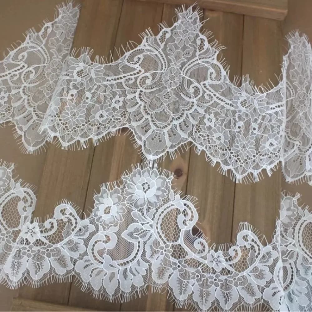 3 Iarde di Pizzo Floreale Ricamato Fatto a Mano, Materiale Fai-da-te per Matrimoni, Materiale da Cucito, Passamaneria in Pizzo, Nastri in Pizzo, Rifiniture per Abiti da Sposa