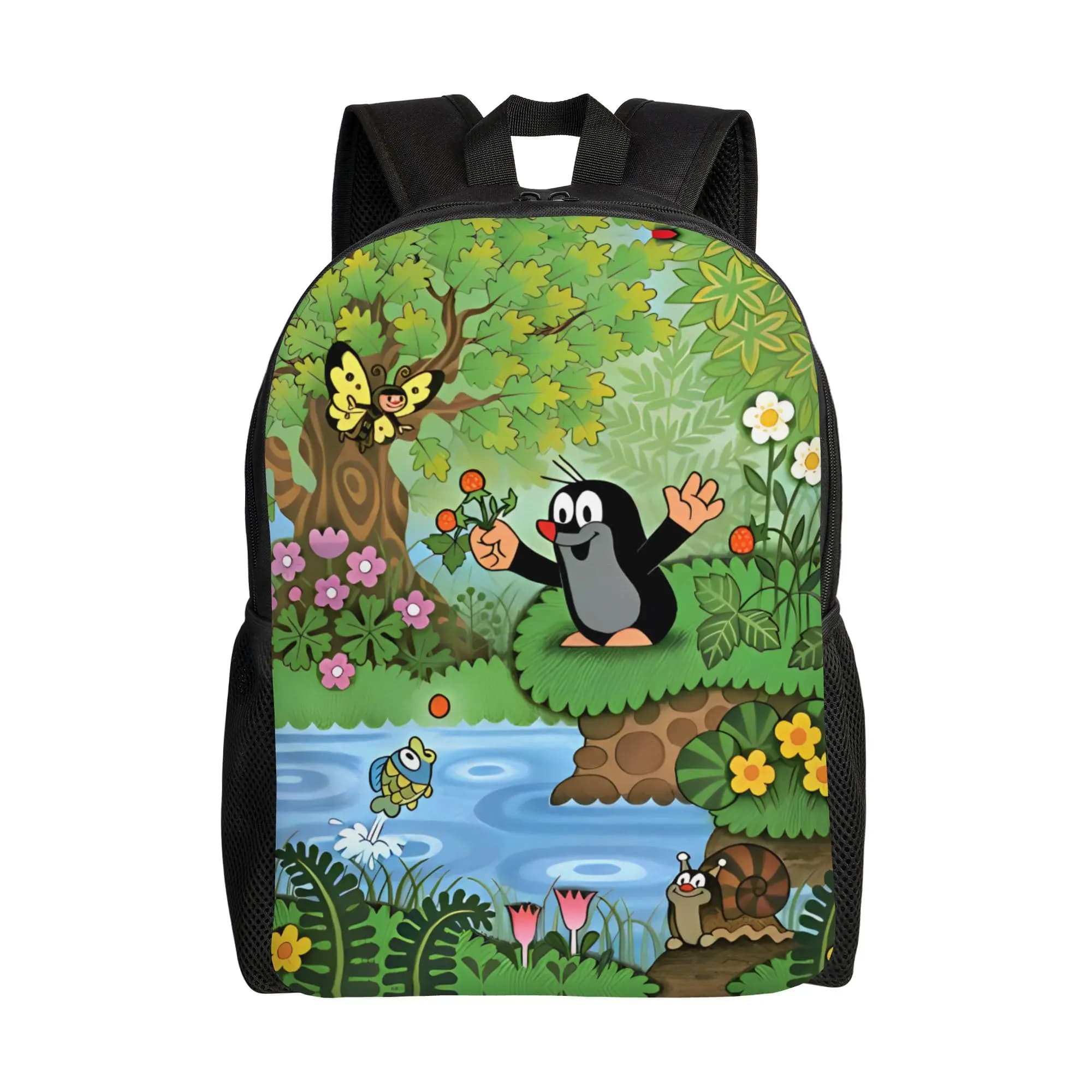 Zaino Anime The Little Mole, resistente, per scuola superiore, lavoro, zaino da giorno a tema cartone animato, per uomo e donna, borsa a tracolla per laptop