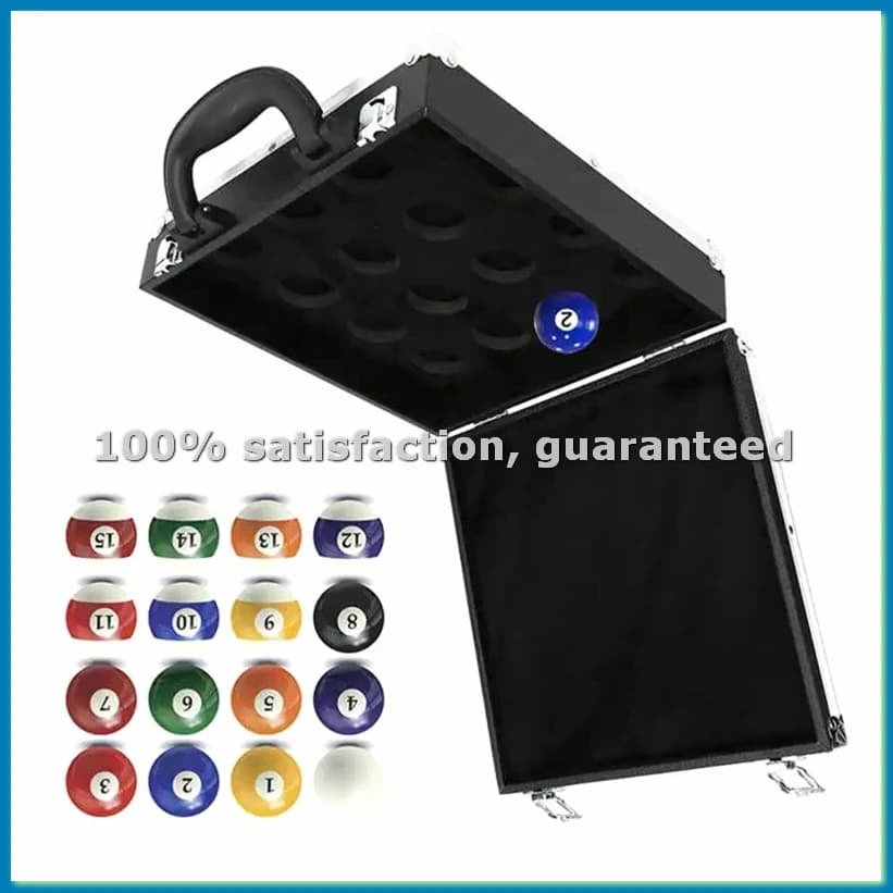 Scatola Porta Palline da Biliardo, Contenitore per 16 Palline da Biliardo e Snooker, Custodia per Allenamento e Trasporto, Accessori - ANKL