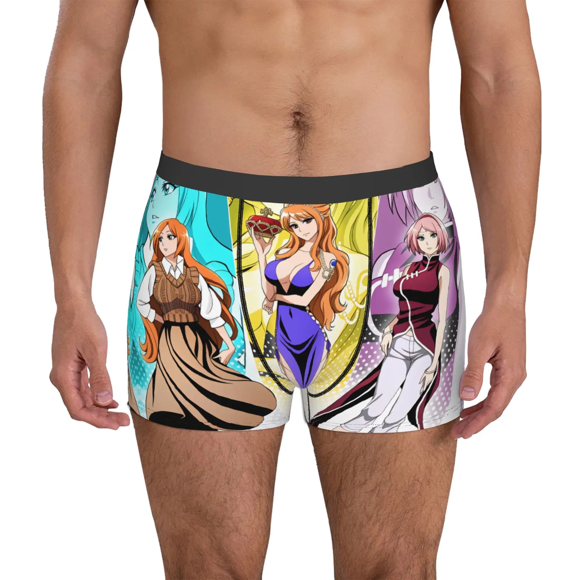 Nami Bleach Orihime Inoue Sakura Haruno Boxer Shorts For Homme 3D Printed Underwear Panties Briefs Stretch Underpants