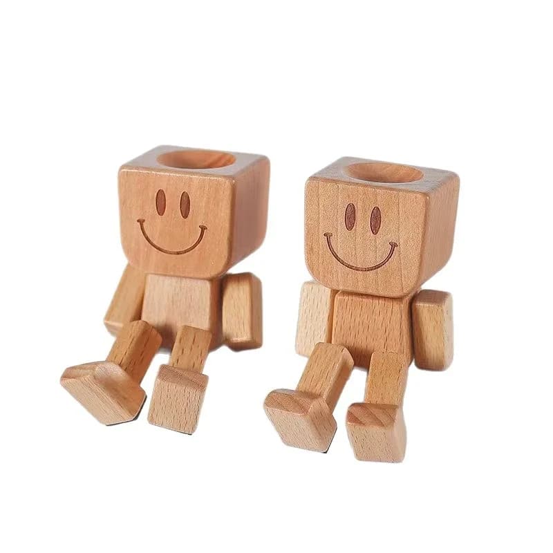 Figurina per auto tremante in legno Decorazioni per cruscotto auto Action Figure Decorazioni per interni automobilistici Ornamenti per desktop portatili
