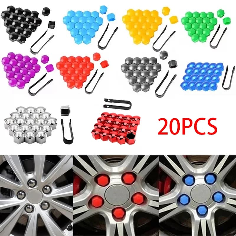 20Pcs 17/19/21mm Car Wheel Nut Caps Protection Covers Caps Anti-Rust Auto Hub Screw Cover Car Tyre Nut Bolt Exterior Decoration