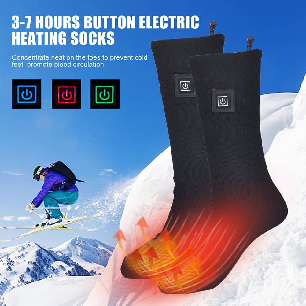 Electric Heated Socks Electric Heated Socks at 3 Temperature Levels Cold-proof Scale Quick Heating For Outdoor Ski Hiking