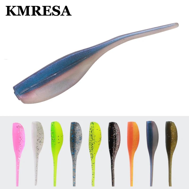 20PCS Fishing Soft Lure Double Color Needle Tail 50mm 1g Artificial Silicone Bait Worm Bait Wobblers Tackle