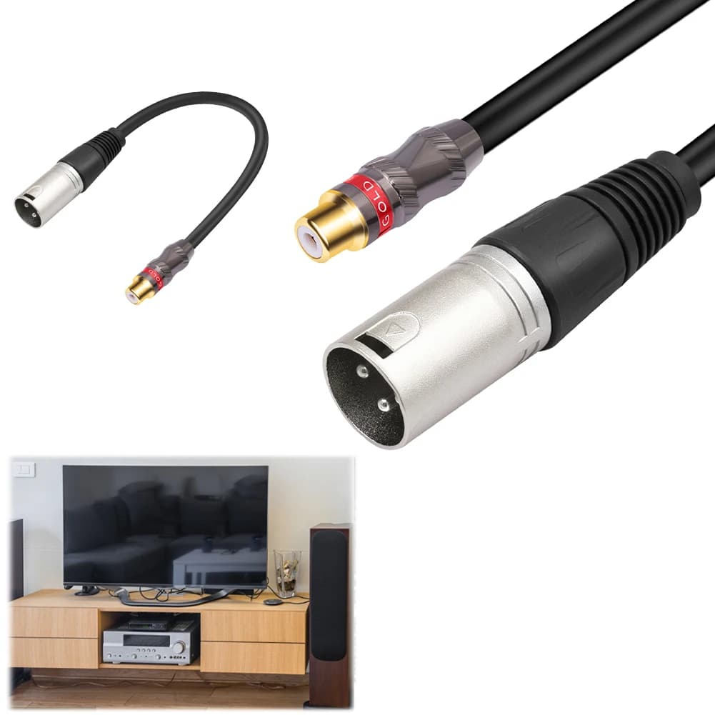 Cavo adattatore da RCA femmina a XLR maschio a 3 pin da 30 cm, da XLR maschio a RCA femmina per microfono e amplificatore