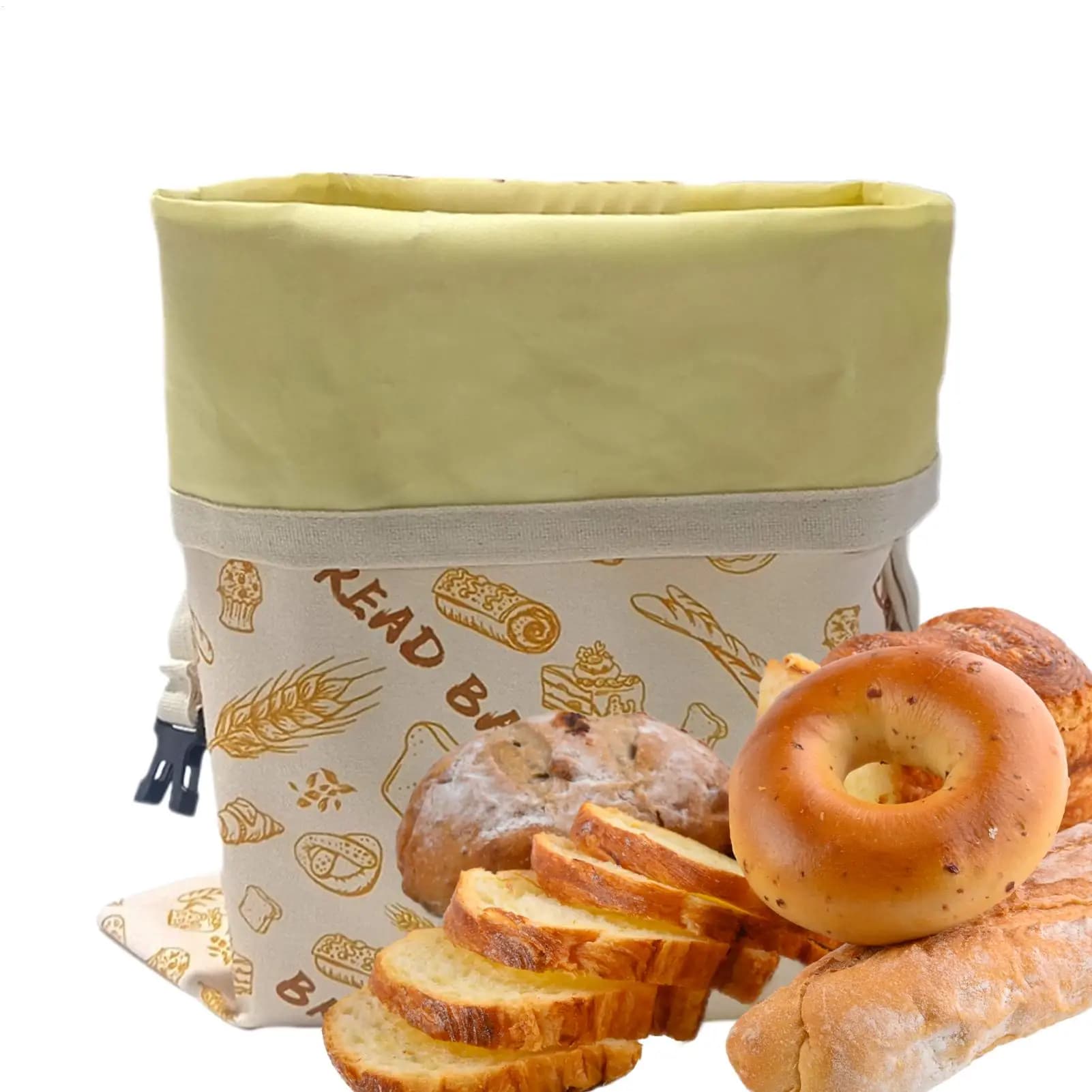 Reusable Beeswax Food Wrap Bag Linen Cotton Bread Storage Bag Food Grade Eco Friendly Sandwich Pouch
