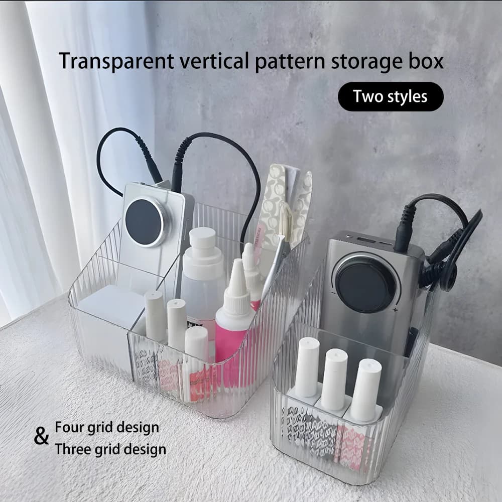 Nail Drill Bits Holder Display Clear Nail Display Box Transparent Makeup Storage Organizer Nail Manicure Tools