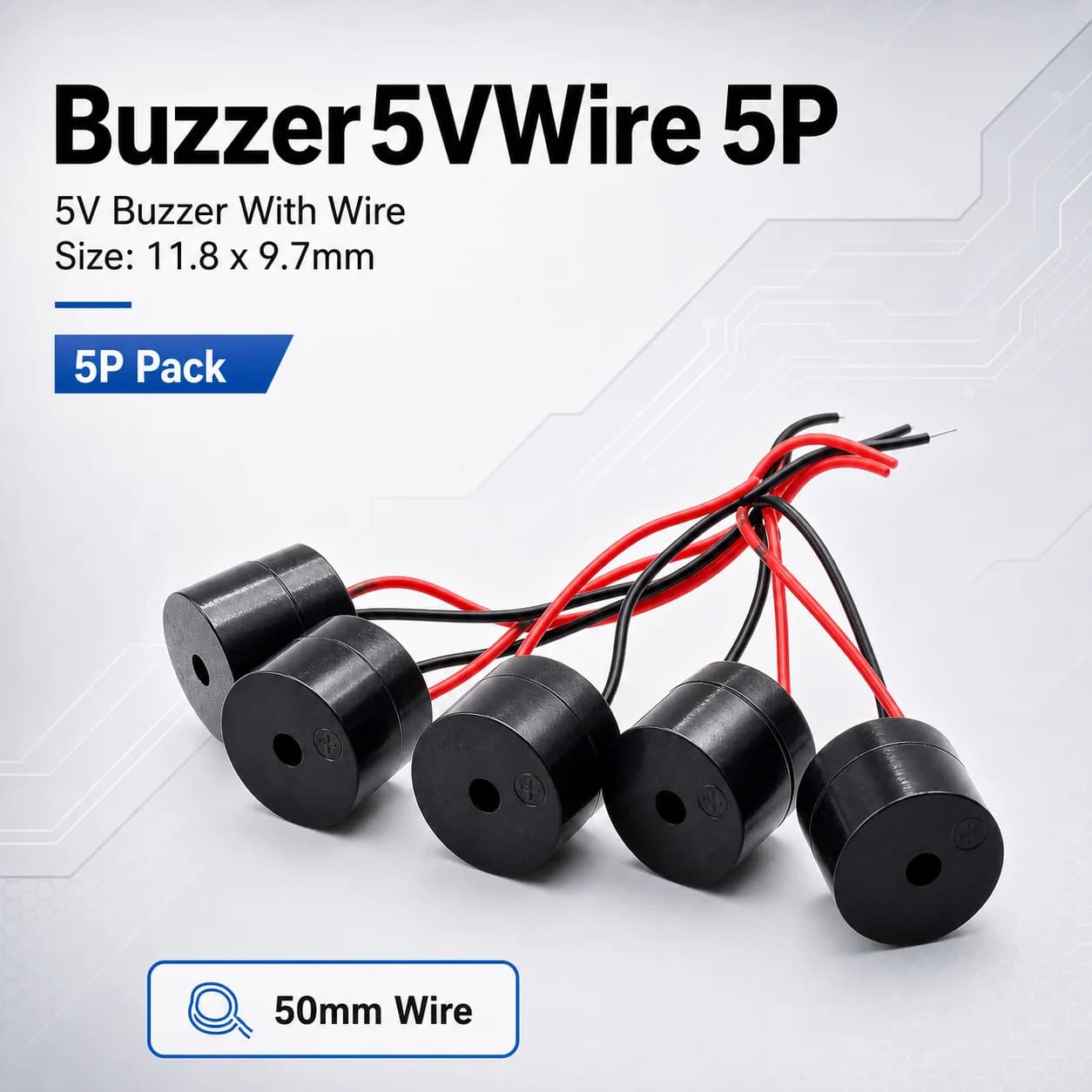 Buzzer5VWire 5P 5V Buzzer With 50mm Wire For FPV Drone RC Aircraft Racing Quadcopter DIY Repair Replacement Spare Accessory Kit