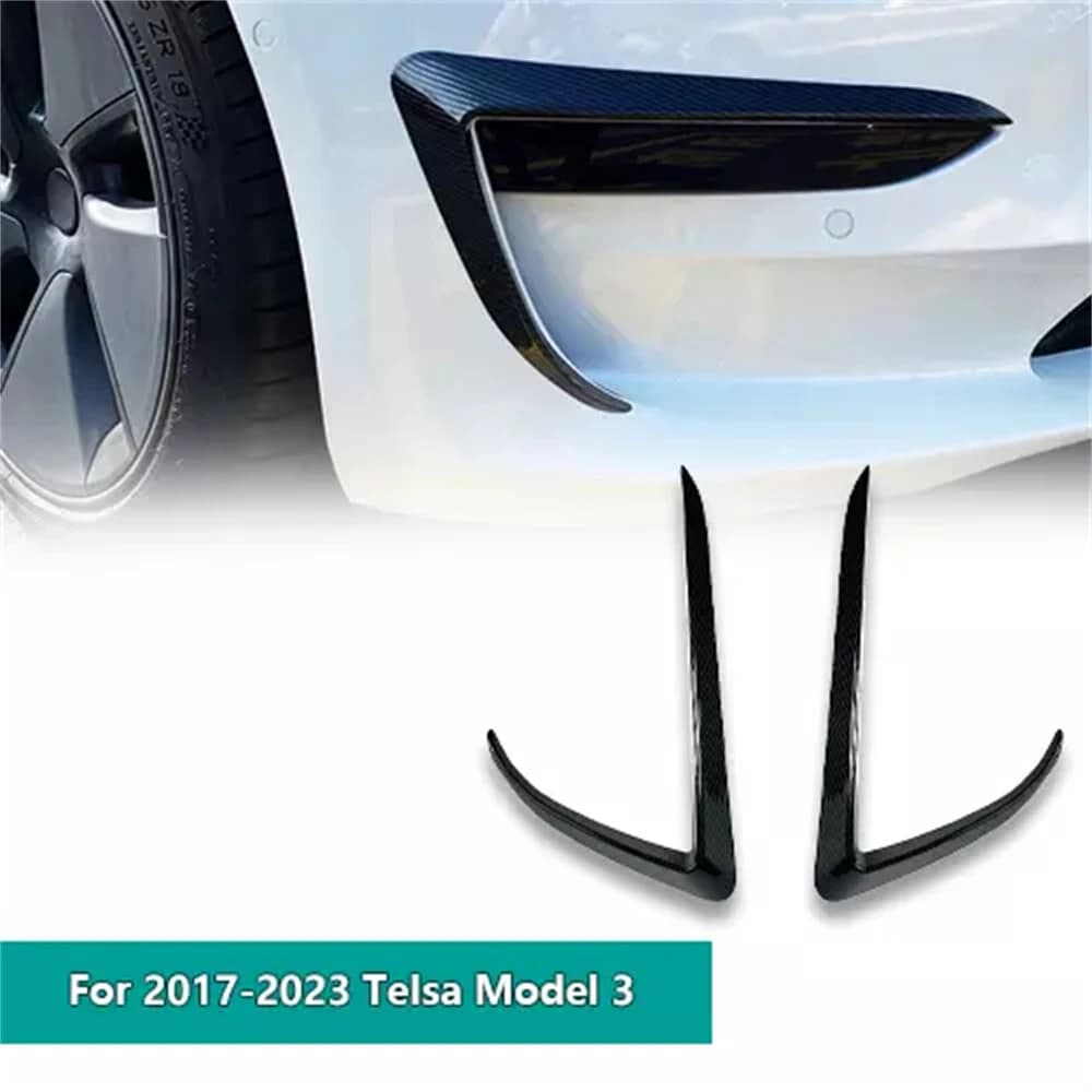 Per Tesla Modello 3 Modello Y 2017-2023 Paraurti Anteriore Lampada Della Nebbia Coltello A Vento Spoiler 1 Coppia Auto Fendinebbia Trim Copertura Fendinebbia Sopracciglio