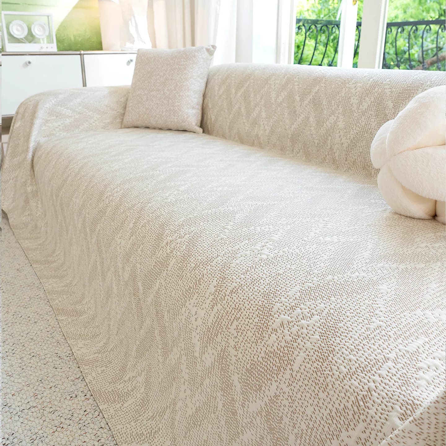 New Summer Minimalist Modern Style Ice Bean Sofa Cover One Piece Full Cover Anti Slip Sofa Slipcover For Living Room