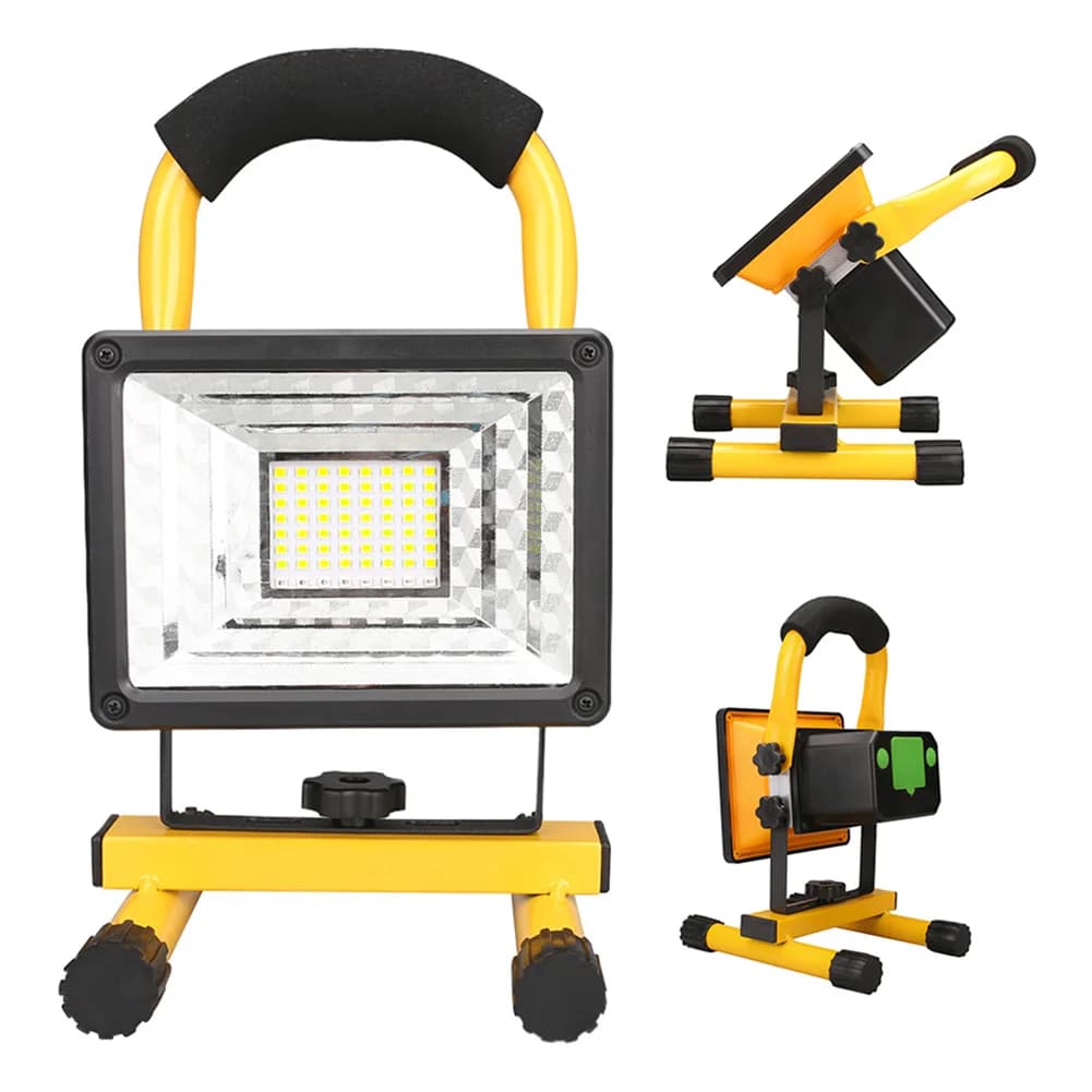 Lampada da lavoro portatile ricaricabile a LED da 1/2 pezzi 60W con supporto Proiettore impermeabile per emergenza in garage da campeggio all'aperto