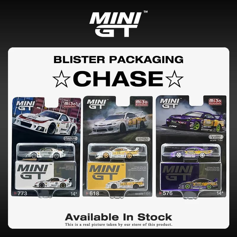 **CHASE** MINIGT 1:64 GTR R35 SILVIA S15 RX7 FD3S LBWK KUMA Skyline Kenmeri KPGC110 Diecast Model Car Toys