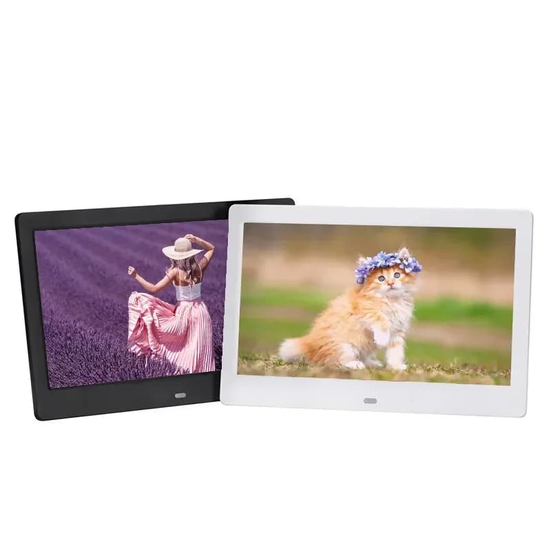 Cornice per foto digitale da 10 pollici Cornice HD 1920x1080 Display IPS 16:10 Supporto per telecomando USB MP3 MP4 WMA AVI