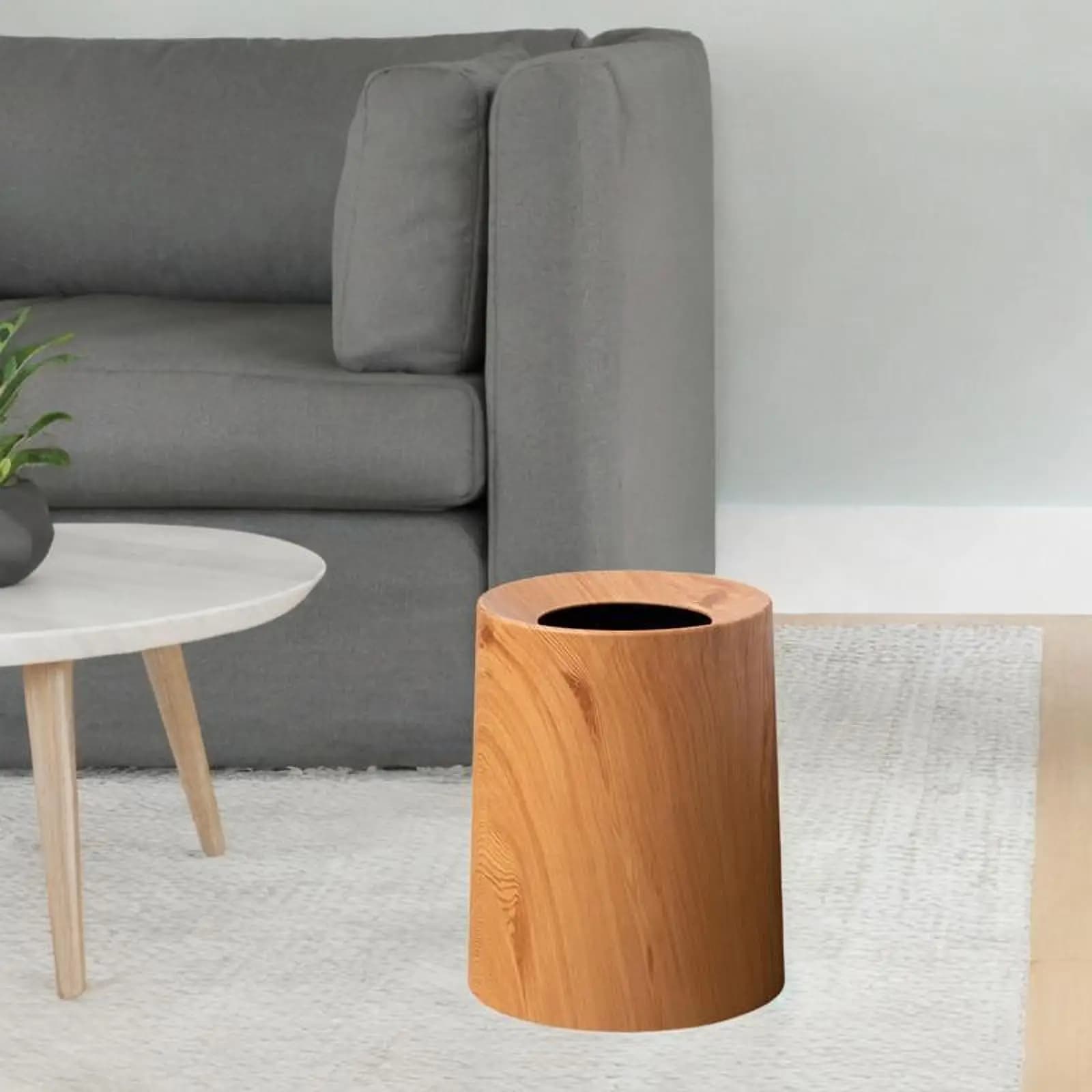 Cestino per Rifiuti Effetto Legno, Multiuso, Portatile ed Elegante, per Cucina, Ingresso, Interni ed Esterni, Dormitorio, Soggiorno