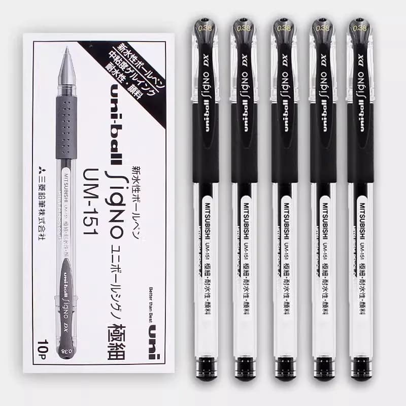 Penna a inchiostro Gel Uni-ball Signo 0.38mm 0.5mm nero rosso blu BlueBlack confezione da 10 UM-151
