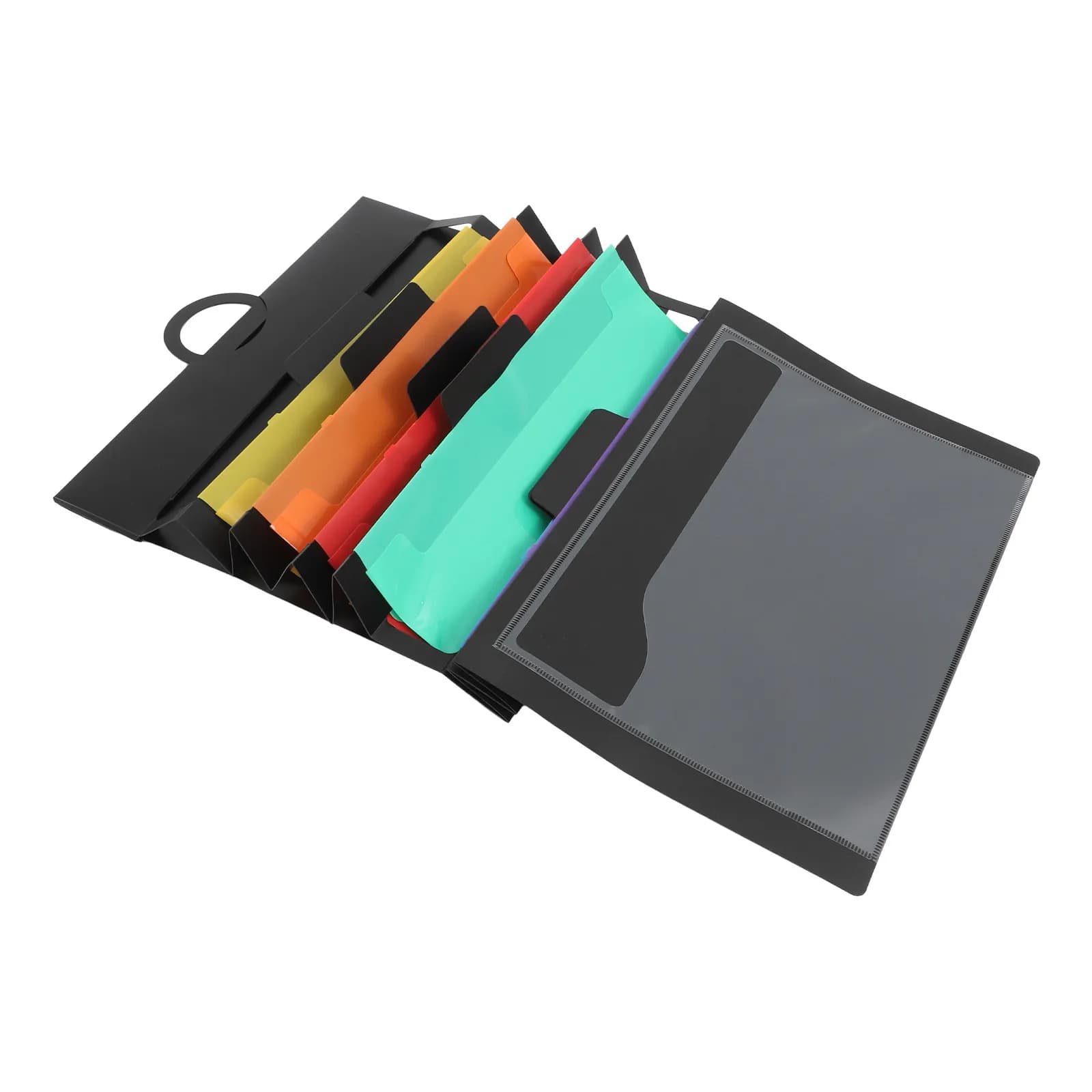 6-Layer Hanging File Folder Organizer Portable Accordion Style Document Holder Wall Mounted Office Classroom File Storage Black
