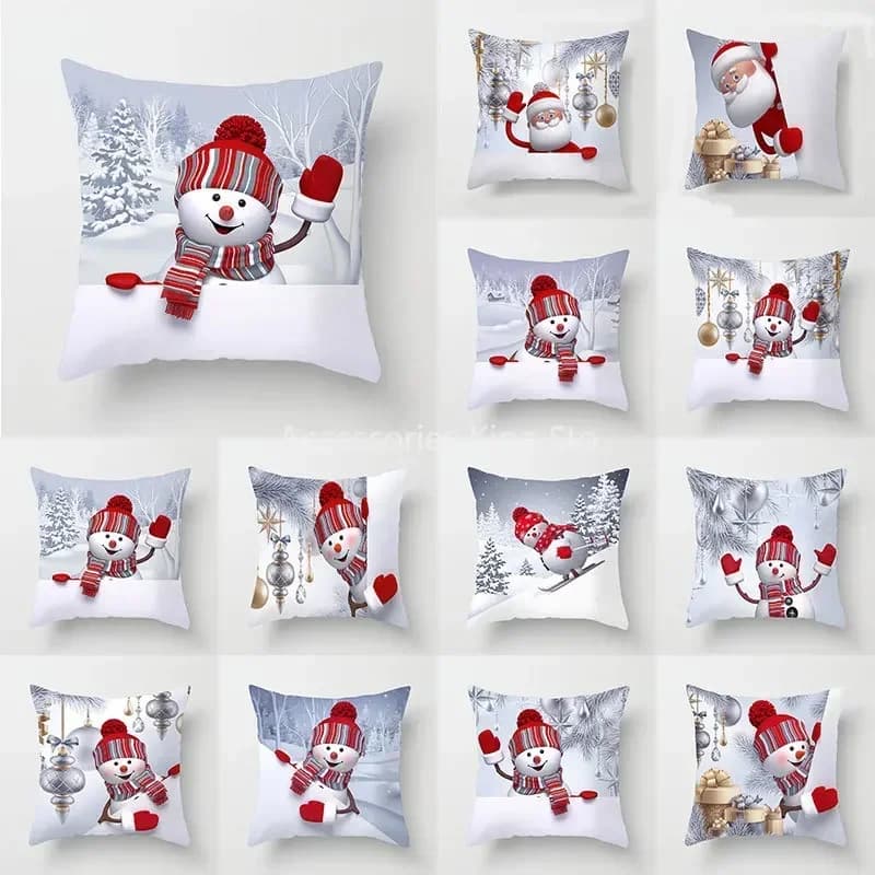 Decorative Cushion Cover Christmas Santa Claus Pillow Cover Christmas Decoration Pillowcase Cushions for Sofa Home Gifts