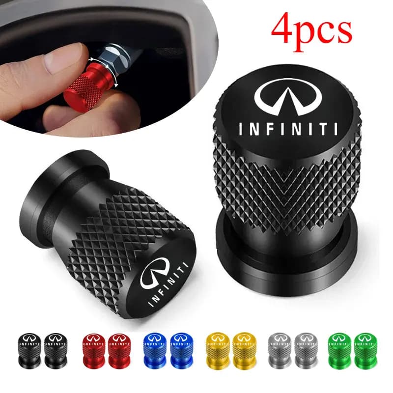 For Infiniti Q50 FX35 Q30 G37 Q70 QX70 G35 Q60 QX50 QX60 QX30, 4 Pieces Car Pneumatic Valve Valves, Pneumatic Stem Covers, Waterproof