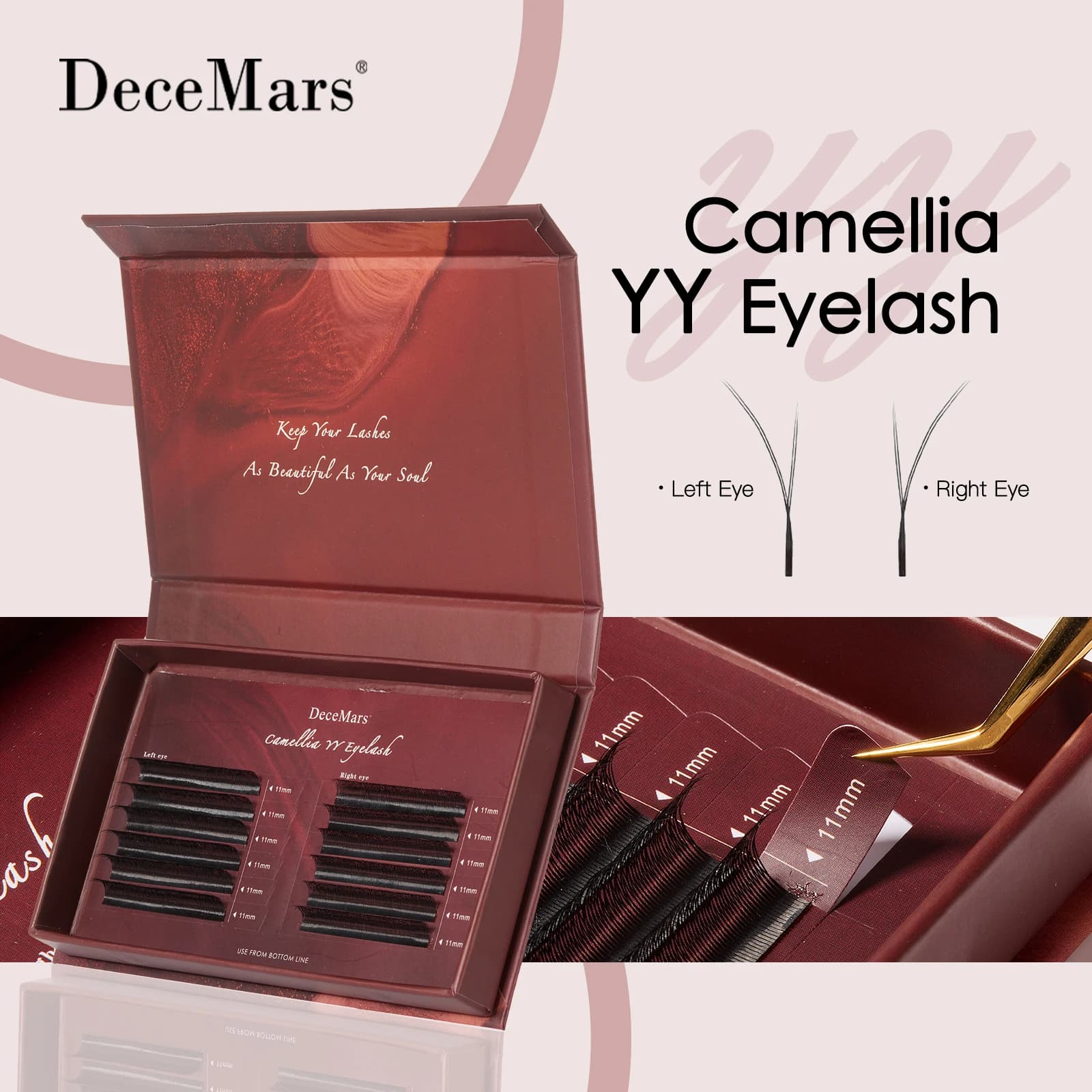 DeceMars Camellia YY Estensioni ciglia Ciglia volanti per il trucco