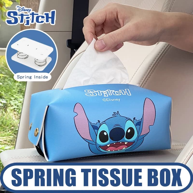 Disney Stitch simpatico porta fazzoletti per auto, dispenser, organizer per salviette di carta, accessori per console, parabrezza, visiera parasole, interni