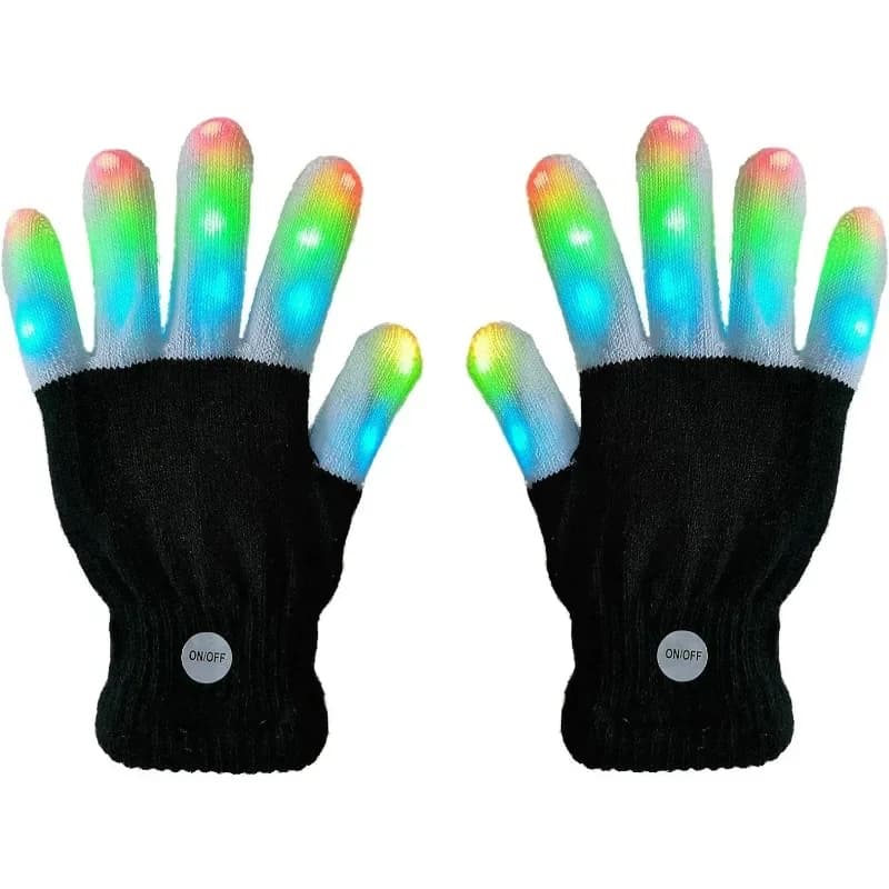 Guanti Glitter LED Light Night Glowing guanti illuminazione per le dita guanti luminosi lampeggianti per l'intrattenimento guanti luminosi per feste Rave