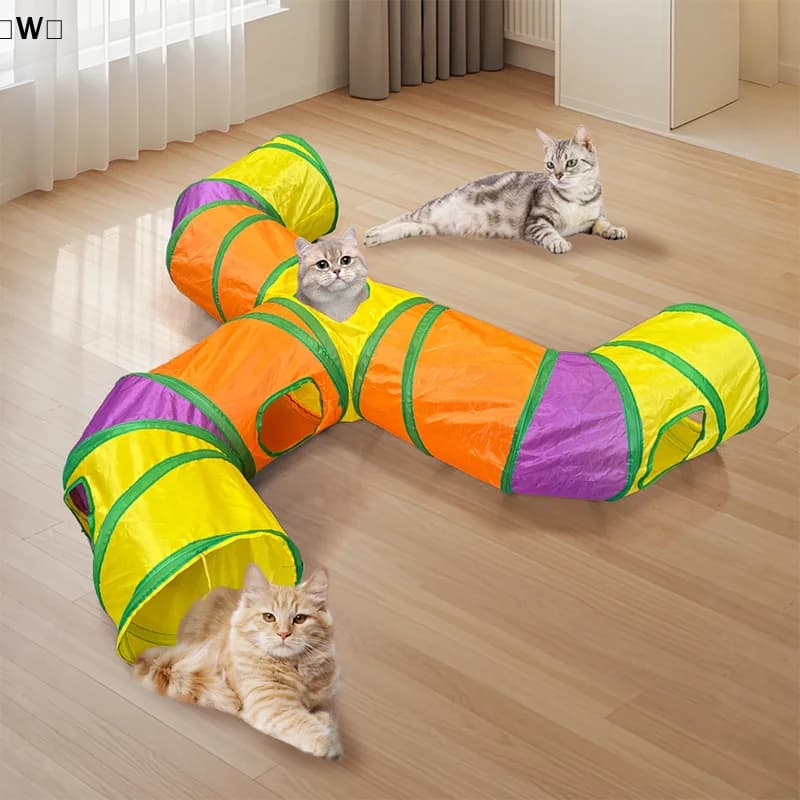 alwaIndoor Tunnel per gatti Tubi pieghevoli per piccoli animali Giocattoli Tunnel per gattini Labirinto interattivo per animali domestici Giocattoli per gatti Tunnel per gatti resistenti all'usura