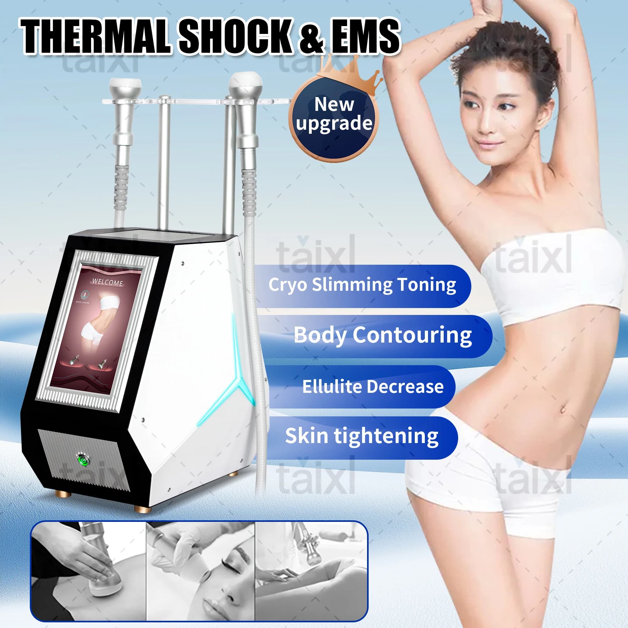Criolipolisi device with 4 Slimming Manipoli, Brucia Grassi, Cutaneous Shading, Body Modeling with Hot/Freddo Function and Fat Massage