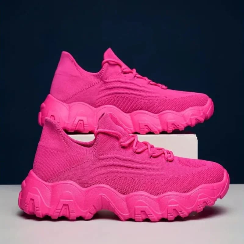 Women's Sports Shoes Comfortable and lightweight mesh breathable Fashionable Shoes Solid color Outdoor summer fitness training shoes