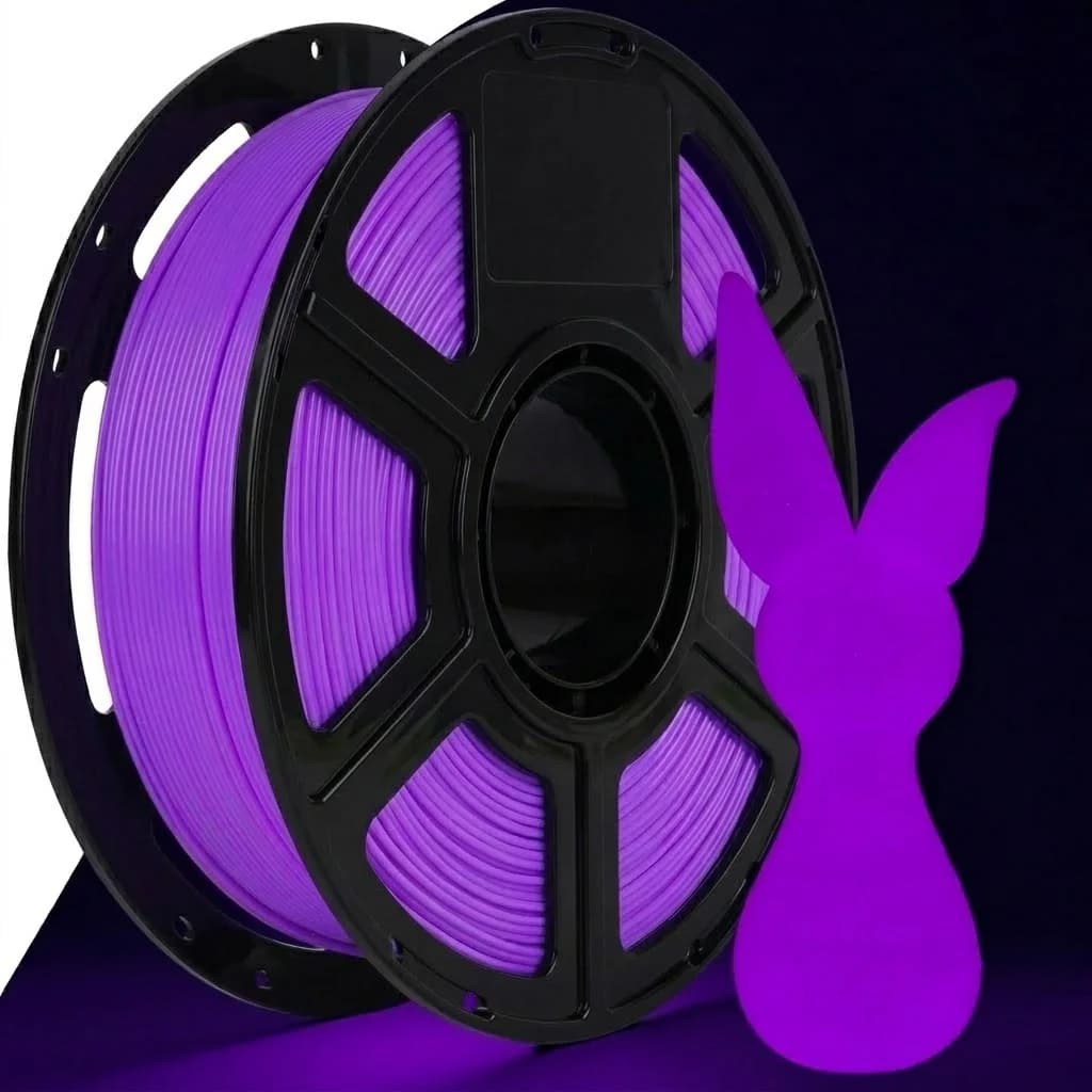 3D PLA printer filament, 1.75mm glow-in-the-dark PLA filament for 3D printing, best used with a UV lamp, 250g spool, dimensional
