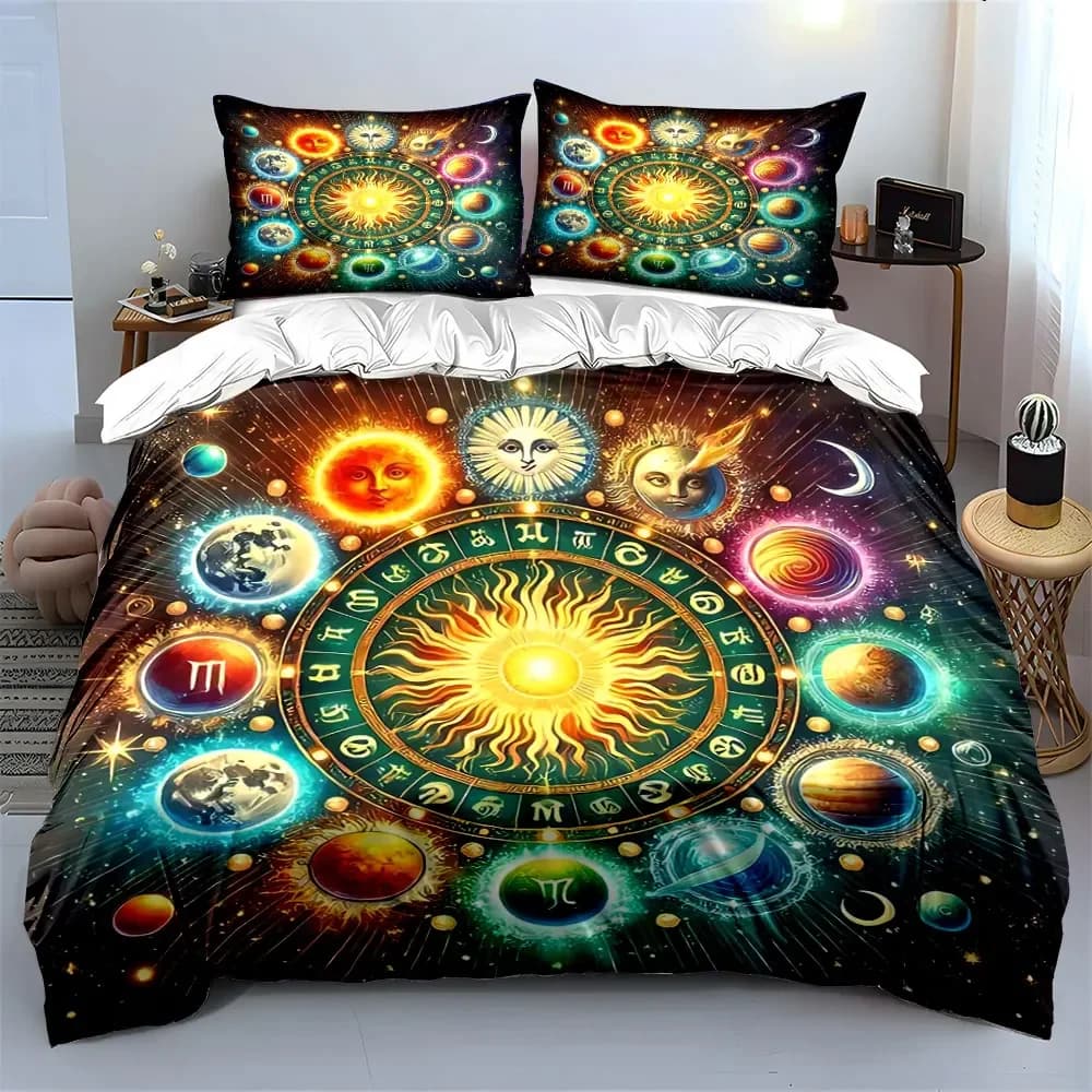 "Zodiac-Themed Decorative Art Set" Soft Comfortable Duvet Cover Bedding Set Included 1*Duvet Cover & 2*Pillowcases, gift