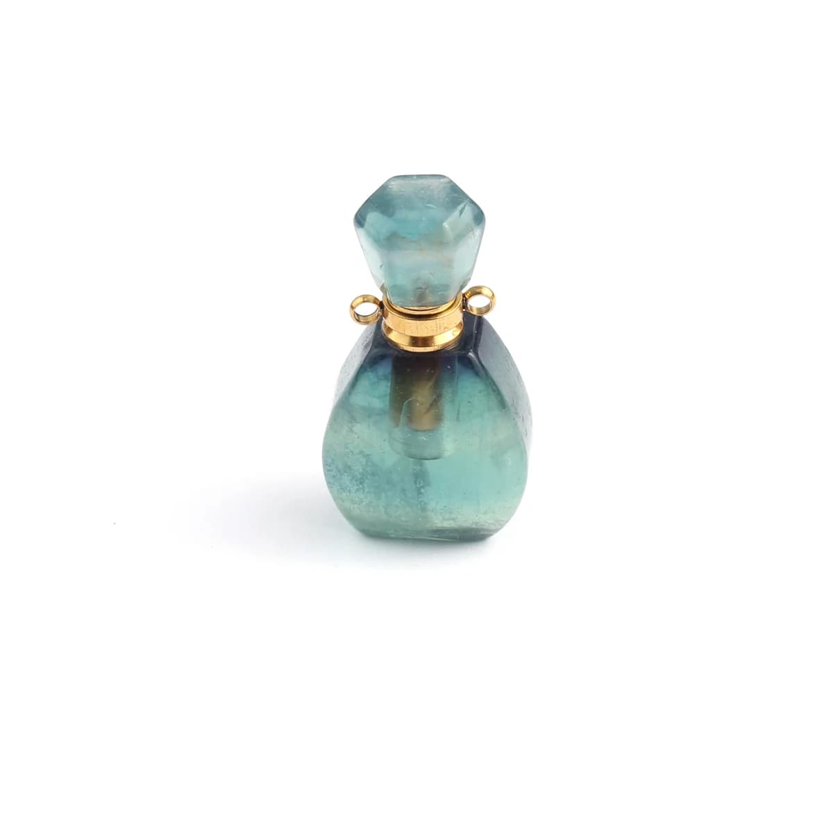 Natural Stone Green Fluorite Perfume Bottle Pendants For Women's Necklace Gift Necklace With Bottle Pendant With Essential Oil Diffuser Reiki