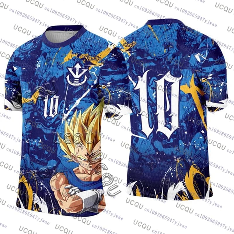 Maglia da Calcio Anime Giapponese 2026 Dragon Ball Uomo/Donna Oversize T-shirt Estiva Asciugatura Rapida Traspirante Sportiva Bandai T-shirt da Uomo