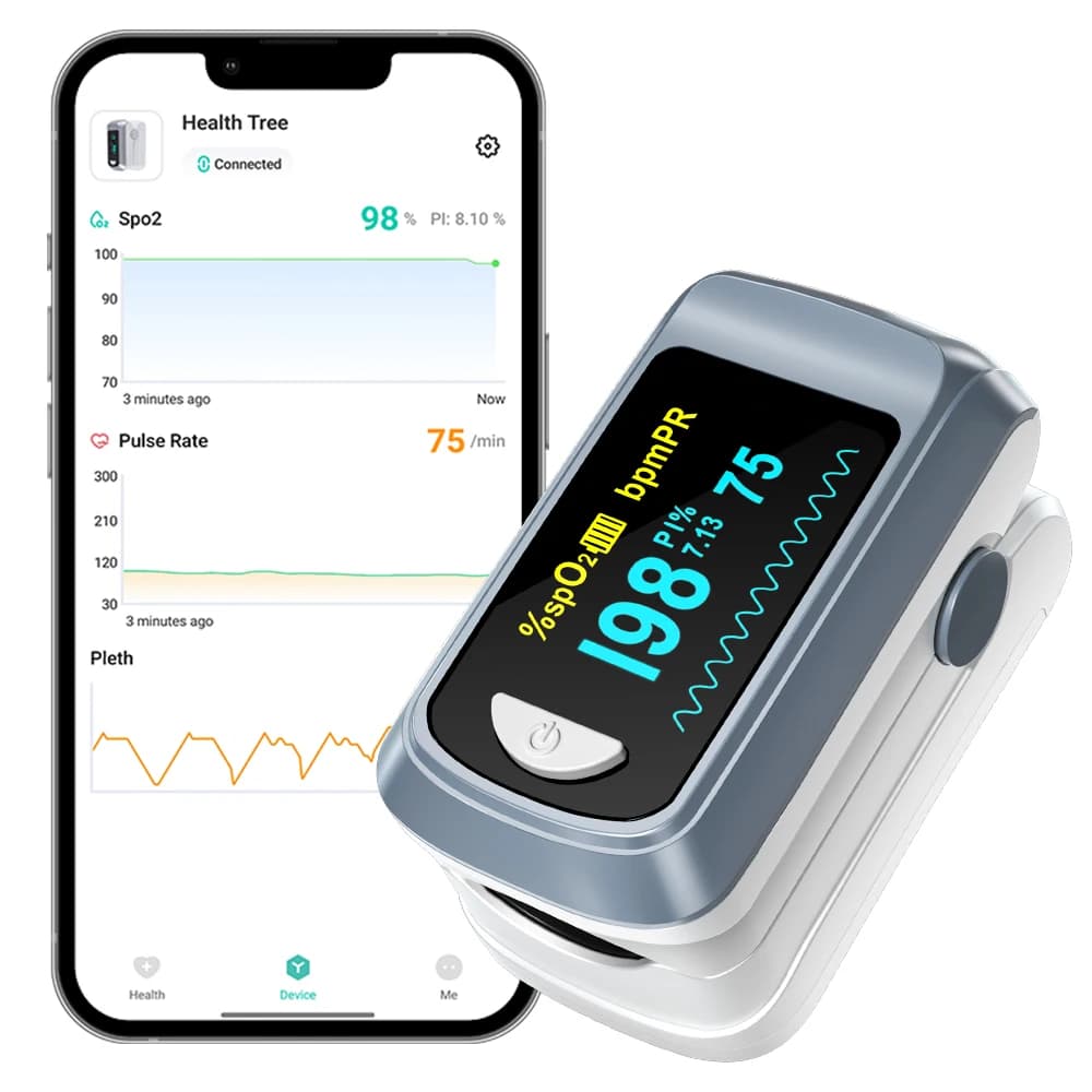 HealthTree finger pulse meter OLED heart rate monitor Oximeter De De Dedo SPO2 PR PI RR Bluetooth