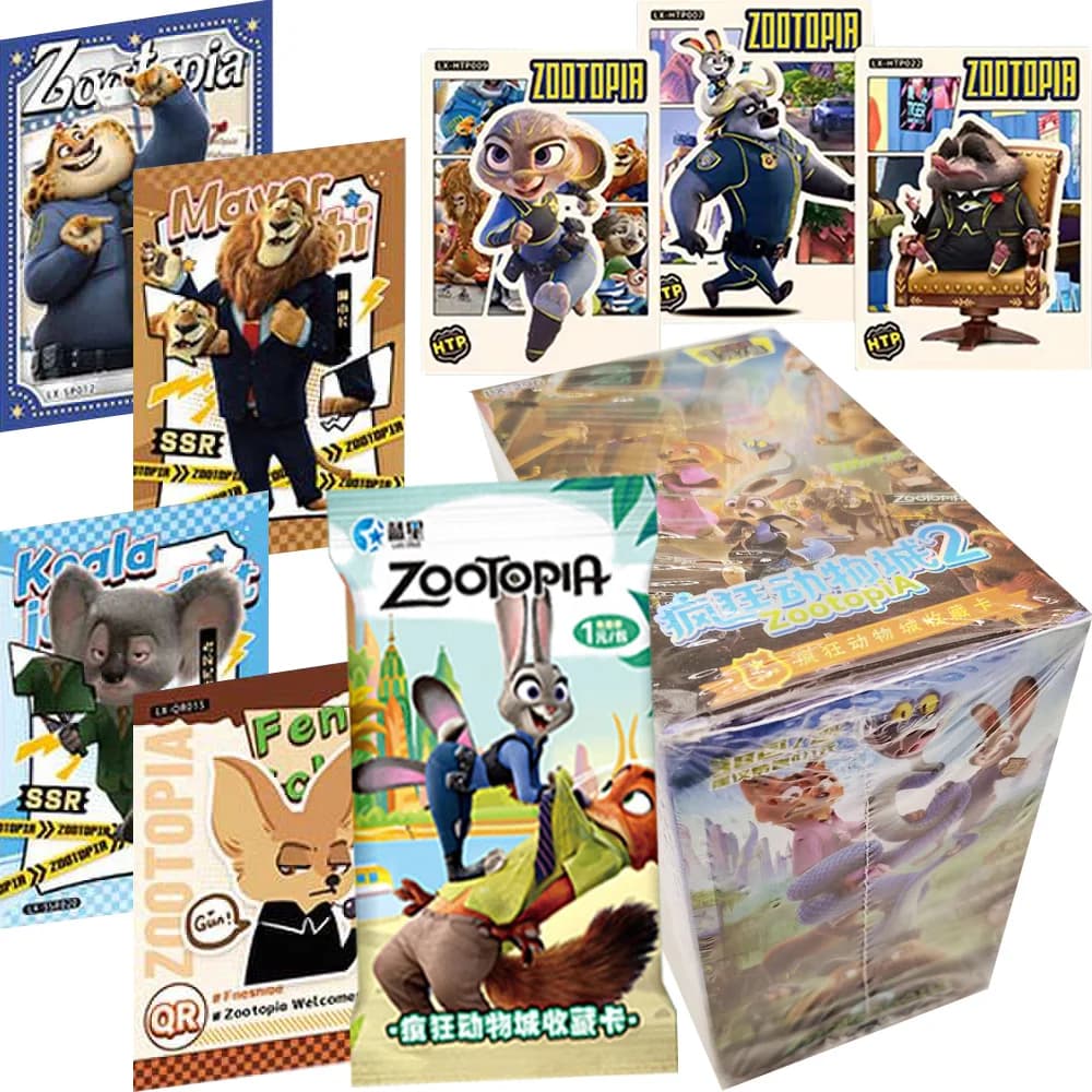 Zootopia Collezione di carte per bambini Film animato classico americano IP Protagonista popolare Divertenti tartucce Booster Box Giocattoli Regali