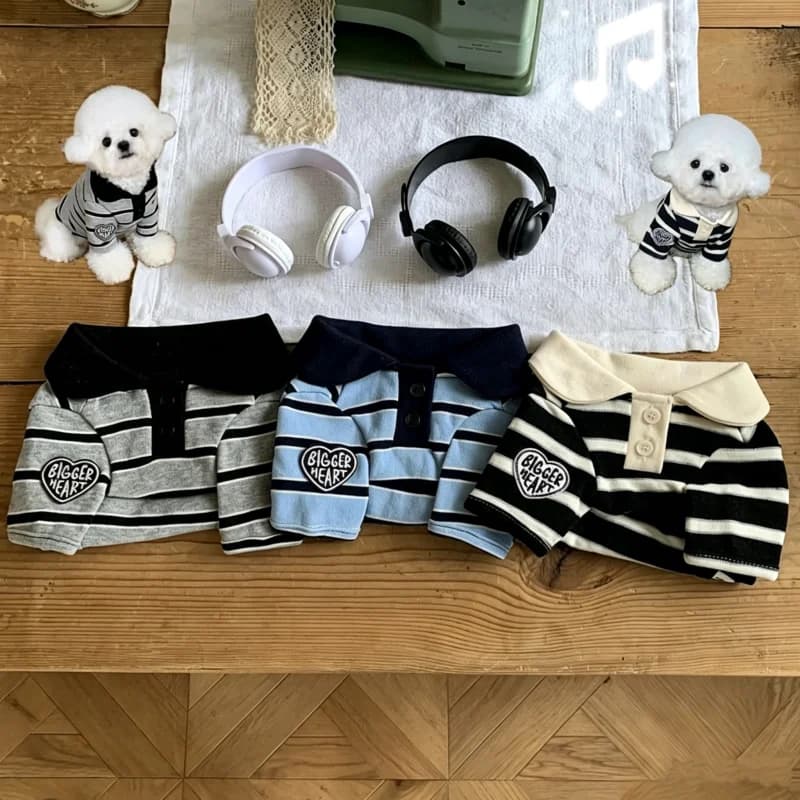 Dog Polo Shirt Fashion Striped Summer Collar Shirt for Dogs Cat T Shirt Pet Dog Vest Chihuahua Bichon French Bulldog Dog Clothes