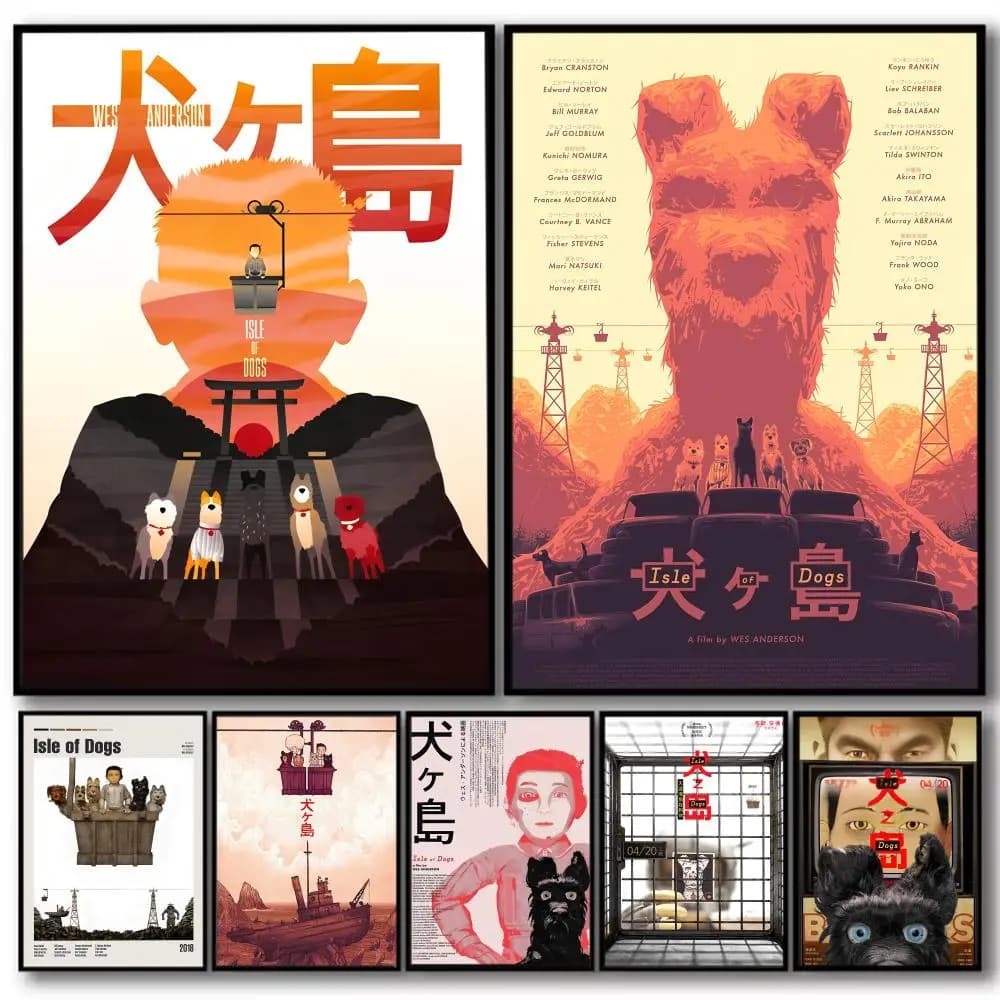 Movie I-isle of Dogs Painting Calligraphy High-Quality Cotton Canvas Poster Wall Art for Living Room Modern Coffee House Decor