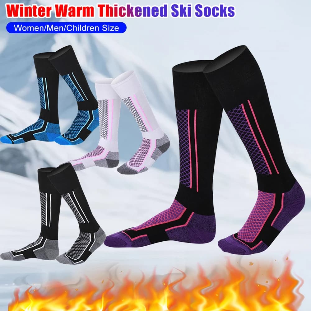 Winter Thickened Ski Socks For Women Men Children Warm Outdoor Skiing Snowboarding Hiking Camping Warm Thermal Sports Stocking