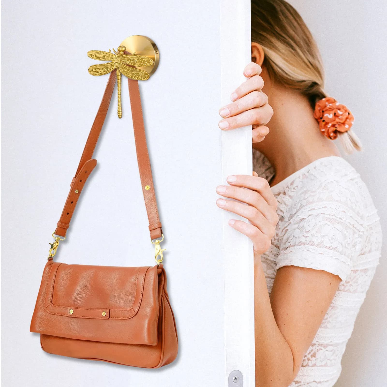 Dragonfly Style Wall Mounted Coat Hook Brass Multi Purpose Hook for Clothes Towels Hats Bathroom Hooks Wall Hanger Hanging Coat