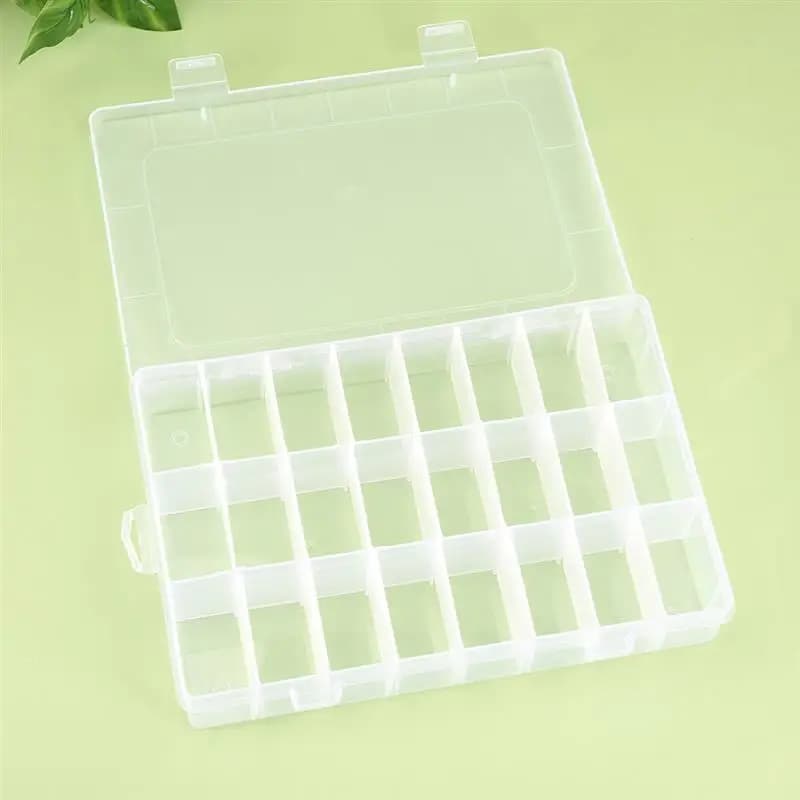 Scatola di Stoccaggio Trasparente in Plastica per Gioielli e Perline, Contenitore Regolabile, Organizzatore per Ricamo con Diamanti, Porta Pillole