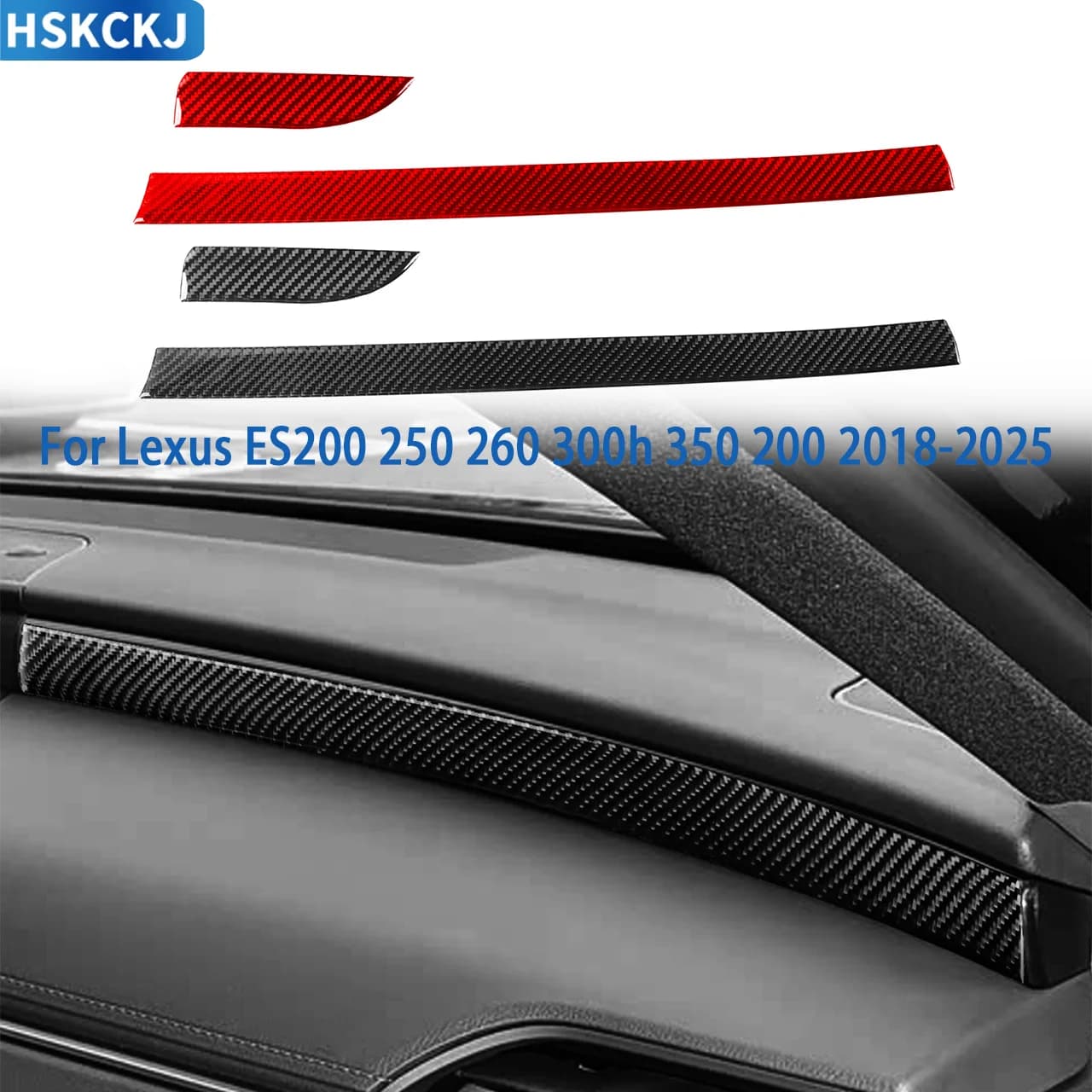 Set di Pannelli Decorativi Laterali per Cruscotto in Fibra di Carbonio per Lexus ES200 250 260 300h 350 200, Accessori Interni Auto, Adesivi