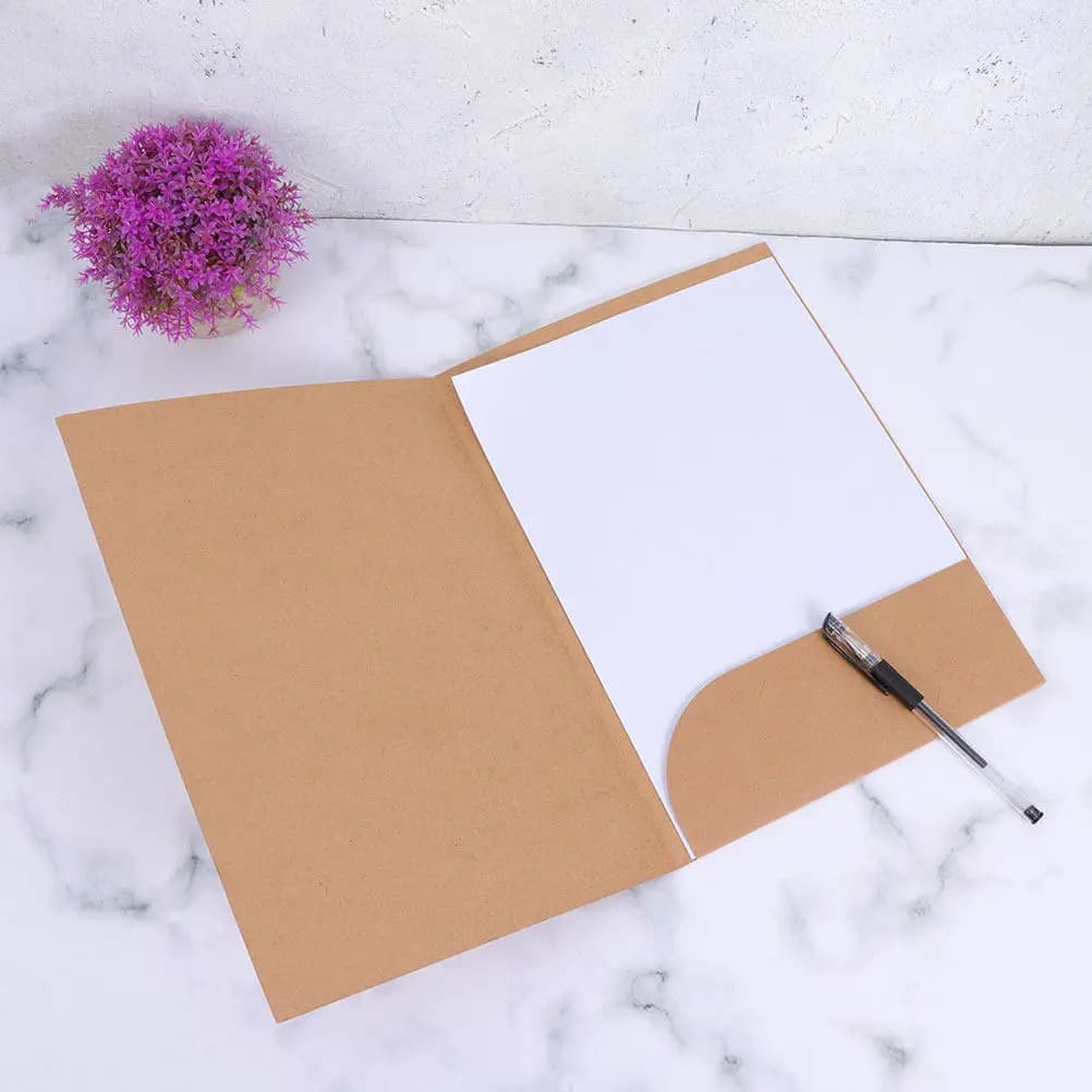 5 Pezzi Cartelle Portadocumenti in Carta Kraft con Tasca Singola, Organizzatore per Documenti da Ufficio, Archiviazione e Smistamento Documenti, Leggero e Facile da Usare