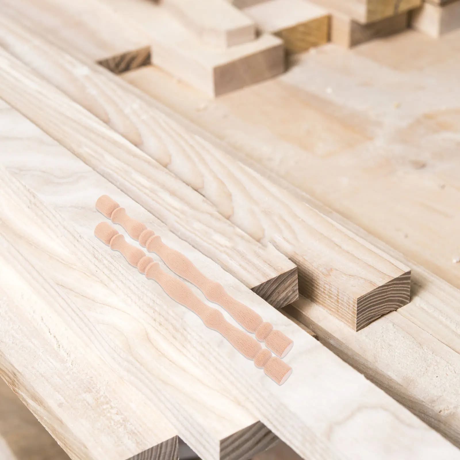 2 Pezzi Colonne Romane in Legno, Lavorazione Artigianale, Liscie e Lucidate, in Legno Massello per Corridoi, Scale, Gambe di Mobili, Elegante Arredo Casa