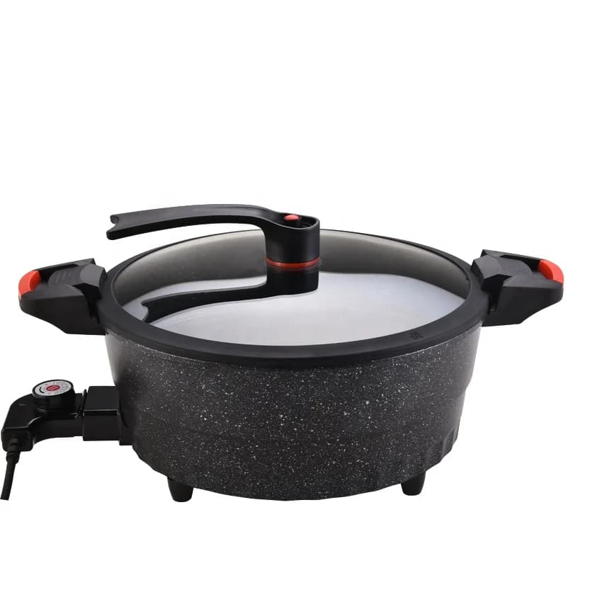 Cucina elettrica multifunzionale pentola calda rivestita antiaderente casseruola pressofusione padella in miniatura pentola a bassa pressione