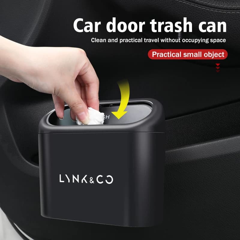 Car Door Trash Can Storage Box Seat Back Waterproof Bin Cans Auto Accessories For LYNK&CO 01 Phev 02 03+ 05 06 09 EM-P PHEV 09