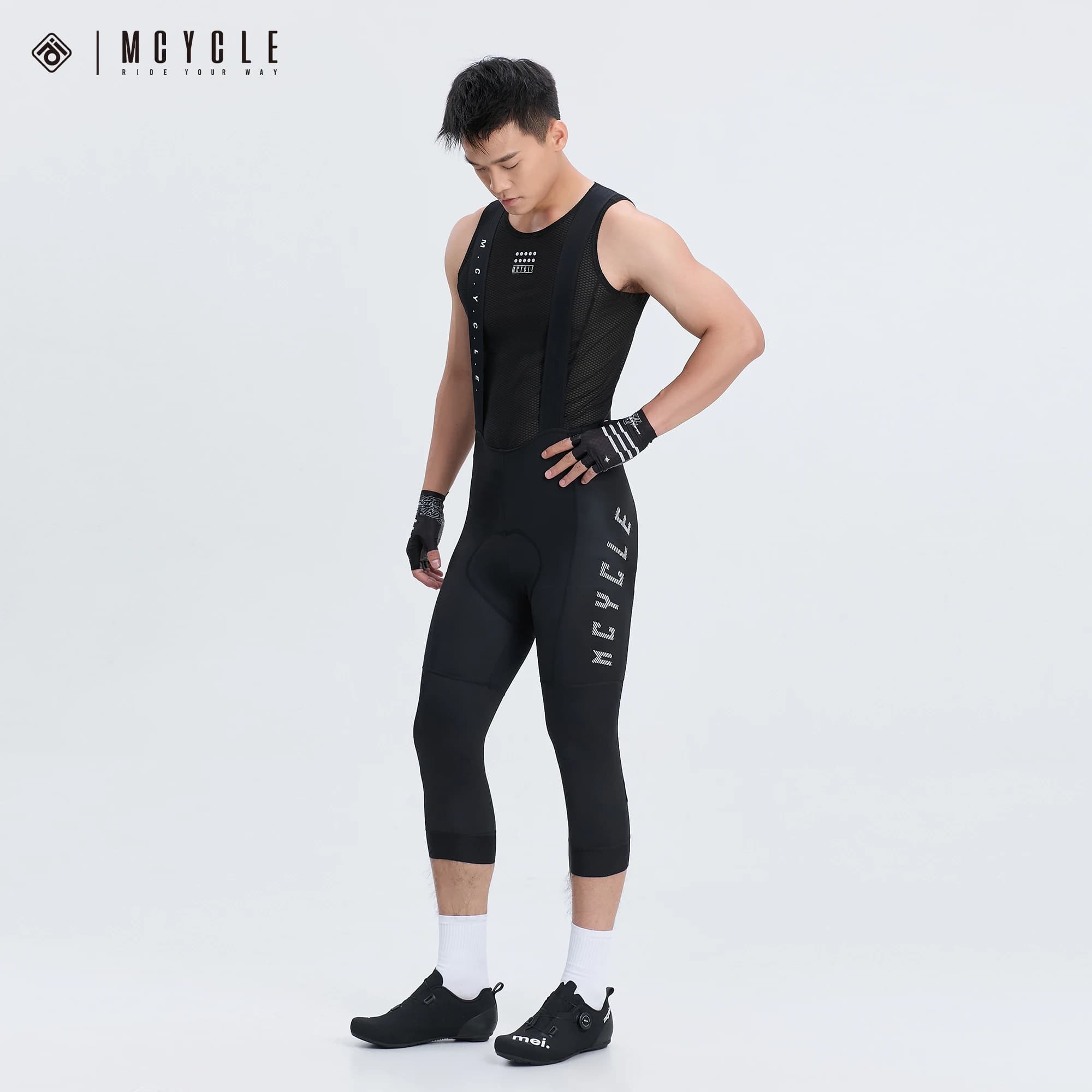 Mcycle Pants with custom 3/4 high quality cycling braces for unisex seamless reversible sports shorts Shorts with OEM bike straps strong sizes