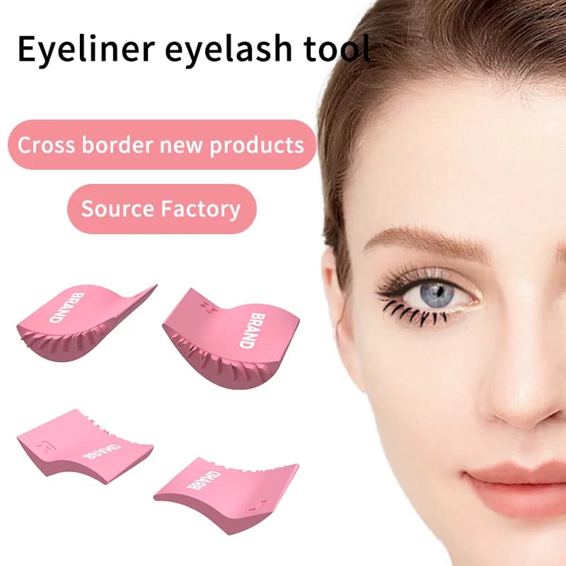 1 pair of quick makeup silicone eyeliner stamps stencil under eyelashes pattern practice tool for fake eyeliner stamps