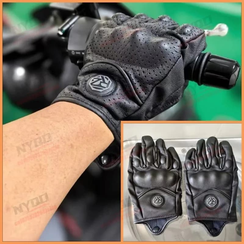 Nuovi Guanti da Moto ORZ Comodi e Leggeri con Touch Screen per Uomo e Donna, Guanti in Pelle per Tutte le Stagioni